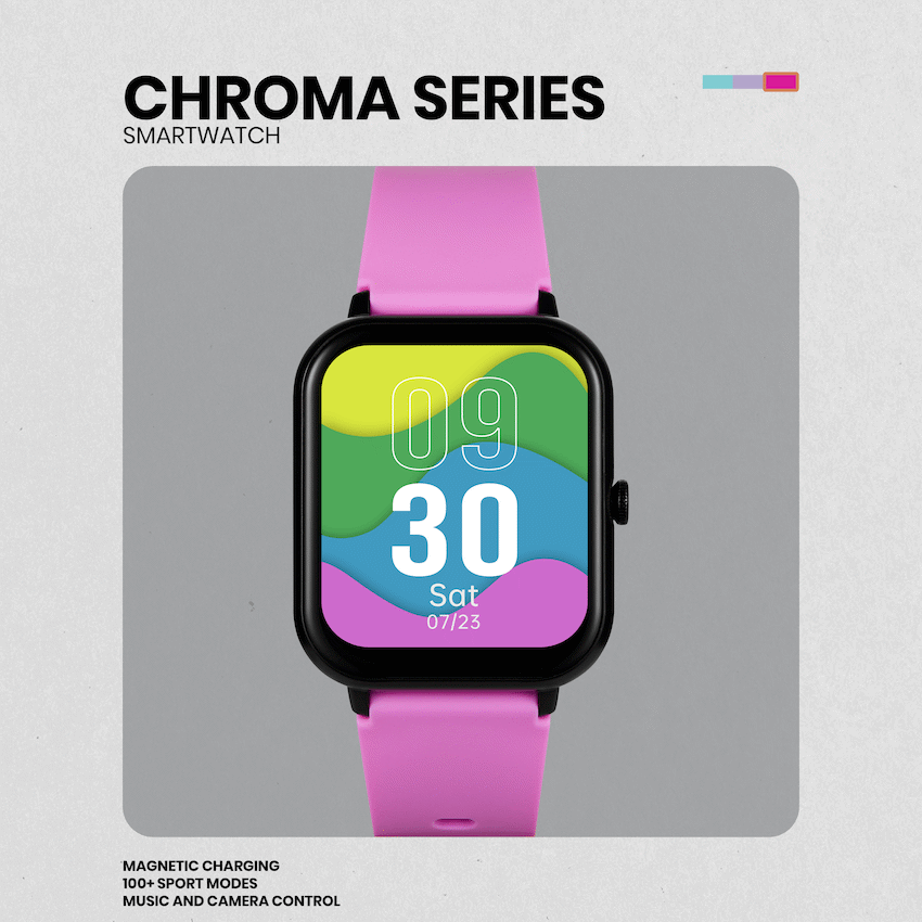 Volkano Chroma Series Smartwatch with Black Strap - Image 11