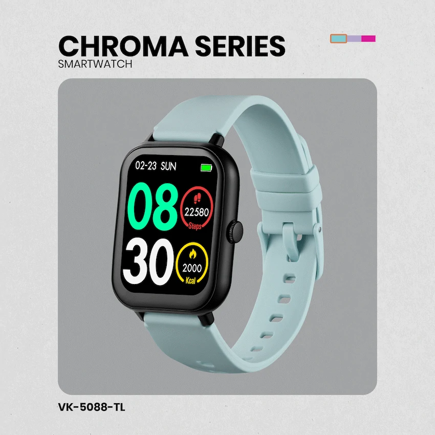 Volkano Chroma Series Smartwatch with Black Strap - Image 33