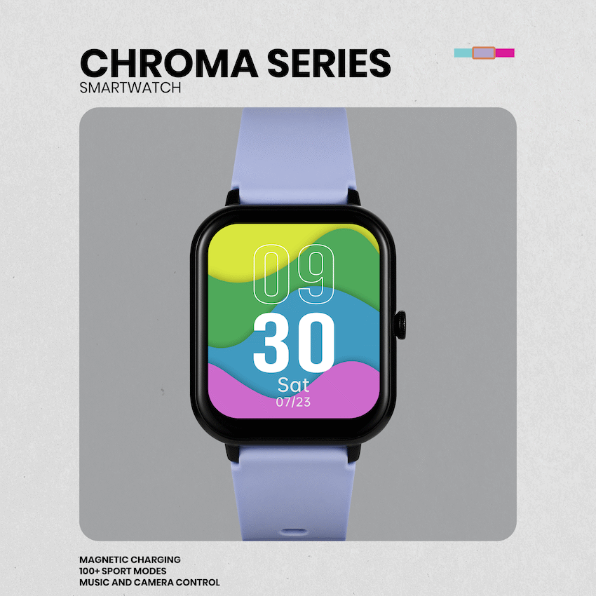 Volkano Chroma Series Smartwatch with Black Strap - Image 53