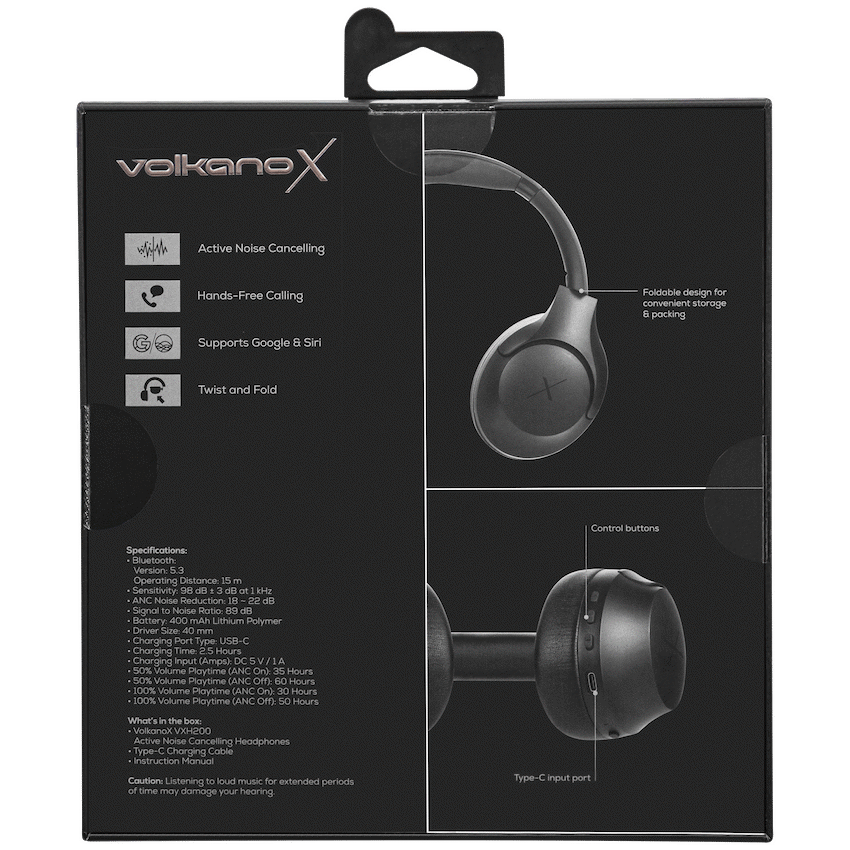 VolkanoX VXH200 Bluetooth Headphones with ANC - Image 3