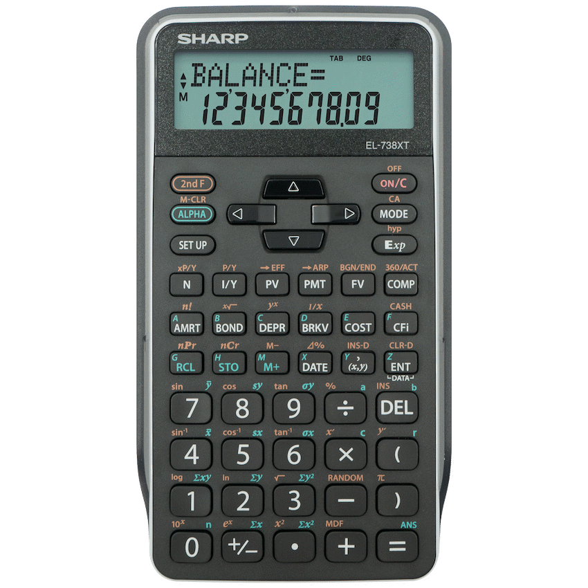 Sharp EL-738 XTB - Advanced Financial Calculator NEW DESIGN