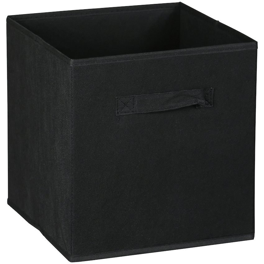 Everfurn Storeman Black, Collapsible Fabric Organiser Storage Basket - Single