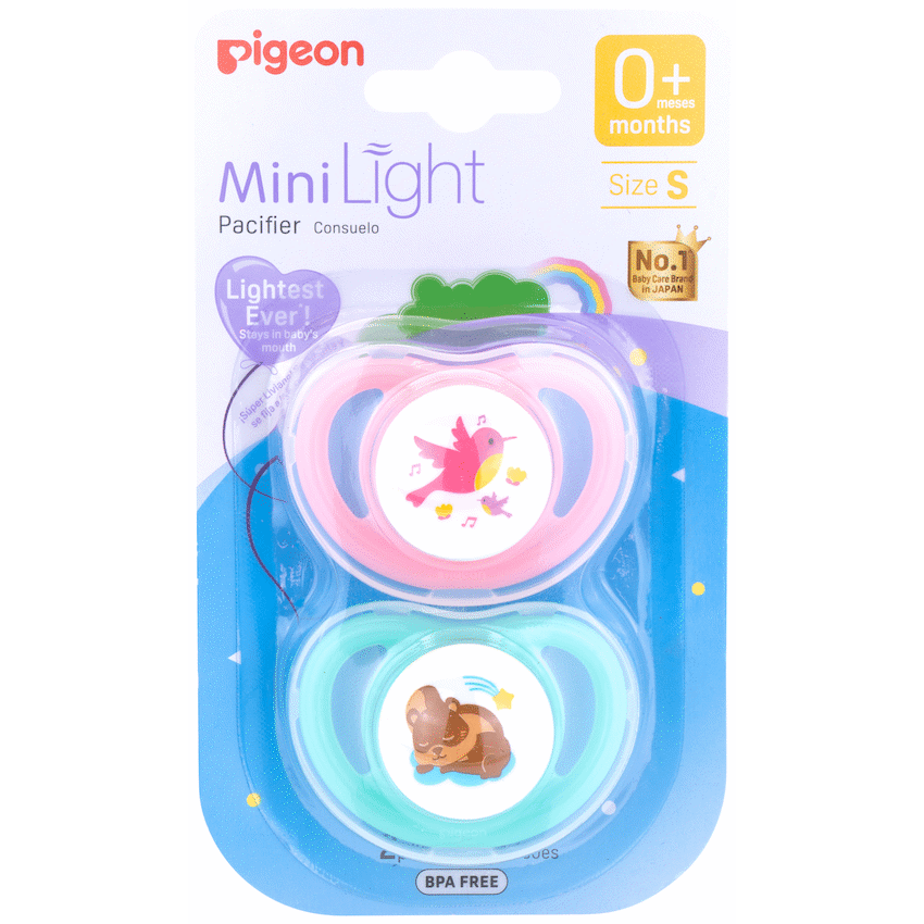 Pigeon - Minilight Pacifier (2 Pc) S Bird & Squirrel