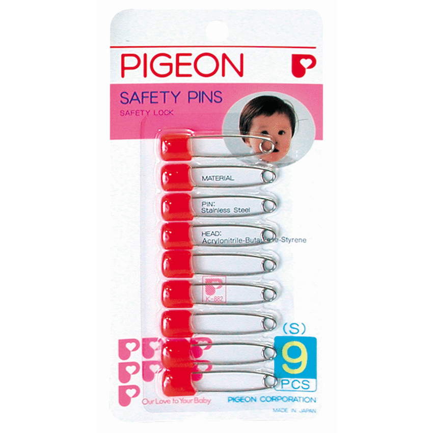 Pigeon Safety Pin (S) 9 Pcs/Card