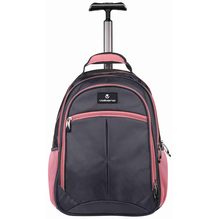 Volkano Orthopaedic Trolley Backpack 35l - Dark Grey/Pink