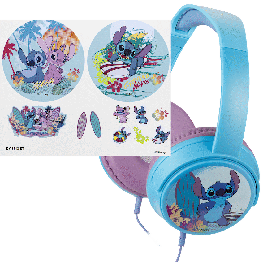 Disney Stitch Auxiliary Headphones with 11 Stickers