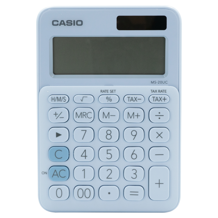 Casio MS-20UC - Desktop Calculator 12-Digit - Light Blue