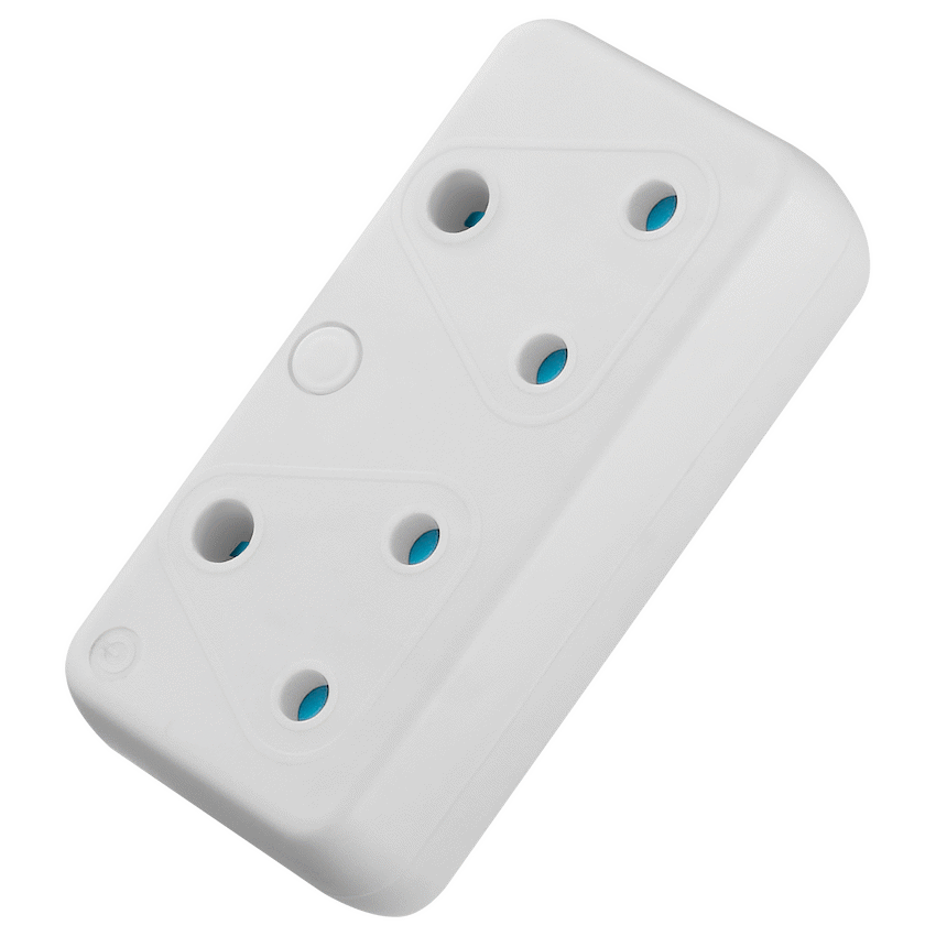 SWITCHED  2 Way Adaptor - White