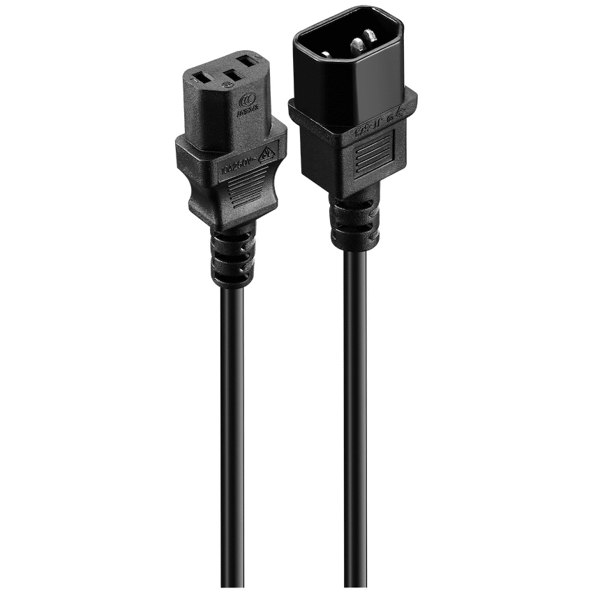 Volkano Presto Series Power Cable - 3 Pin IEC Extension 1.8m, 10a - Black