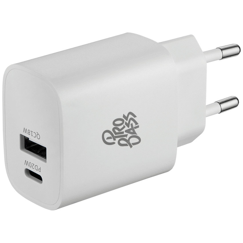 Pro Bass Rapidcharge Series 20w+18w Dual USB and Type-C Wall Charger