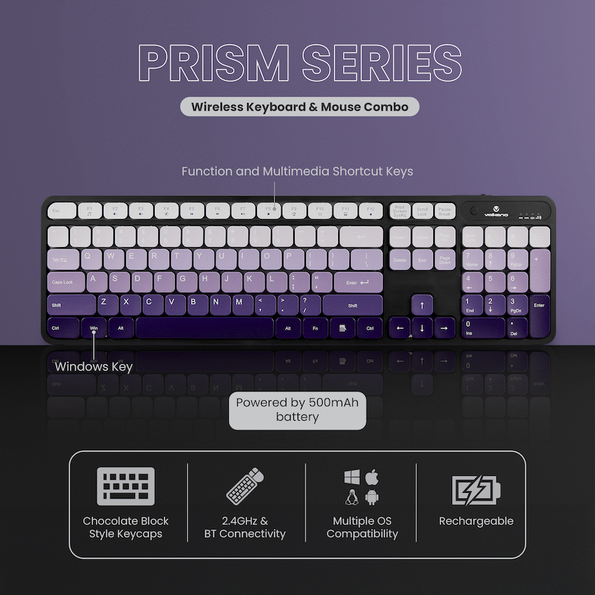 Volkano Prism Series Bluetooth Wireless Keyboard and Mouse - Image 9