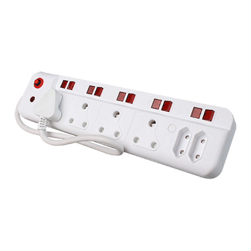 Ellies 6 Way  Multiplug With Illuminated Switches