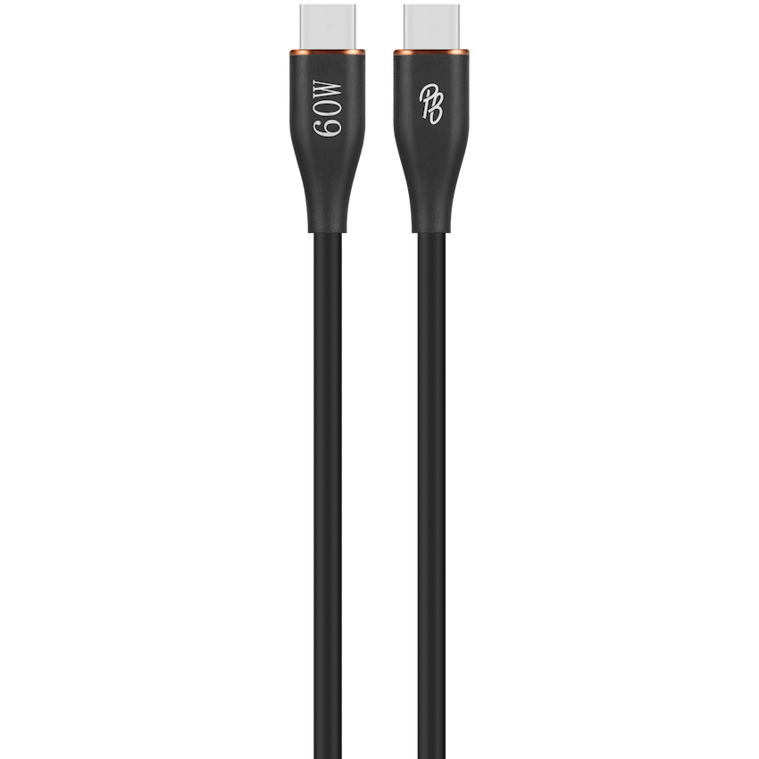 Pro Bass FlexiCord Series 2m 60w Type-C to Type-C Charging Cable - Black