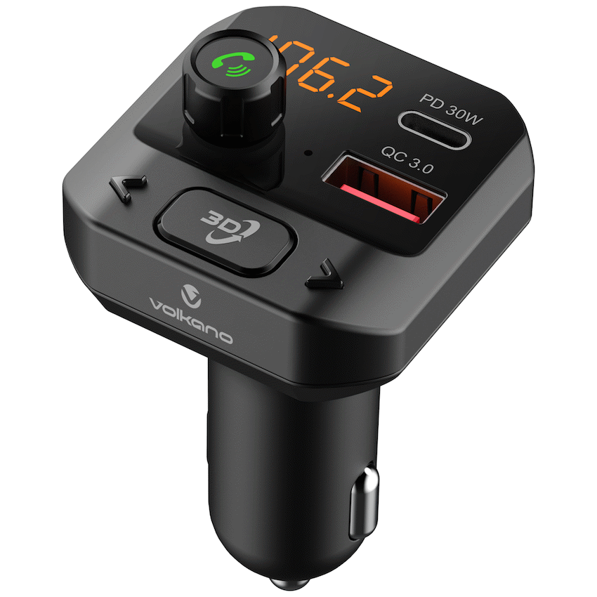 Volkano Grill Series Bluetooth Car Modulator and Charger