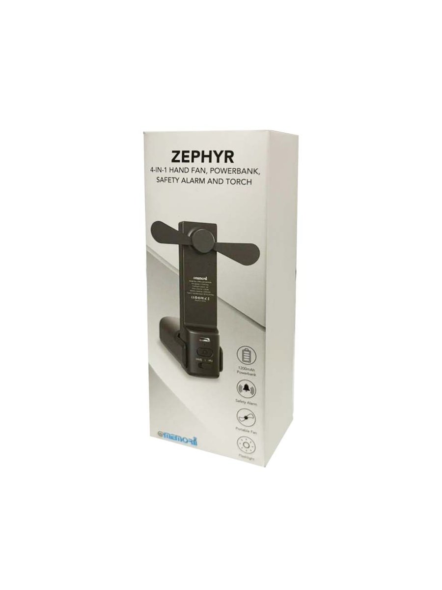 ZEPHYR - @memorii 4-in-1 Fan Powerbank, Safety Alarm & Torch - Image 4