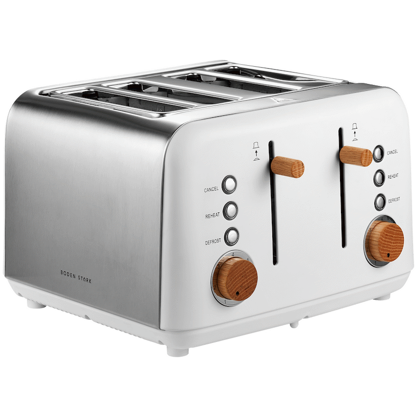 Boden Stark Anson Collection 4 Slice SS Toaster White
