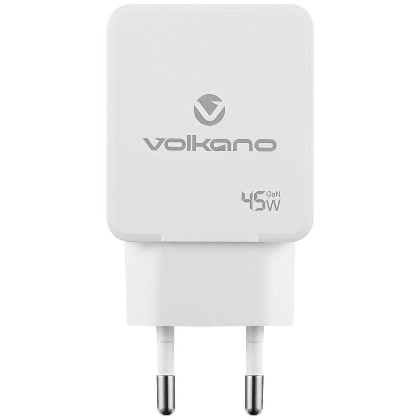 Volkano Potent Plus series 45W GaN Compact Dual USB and USB-C PD Wall Charger