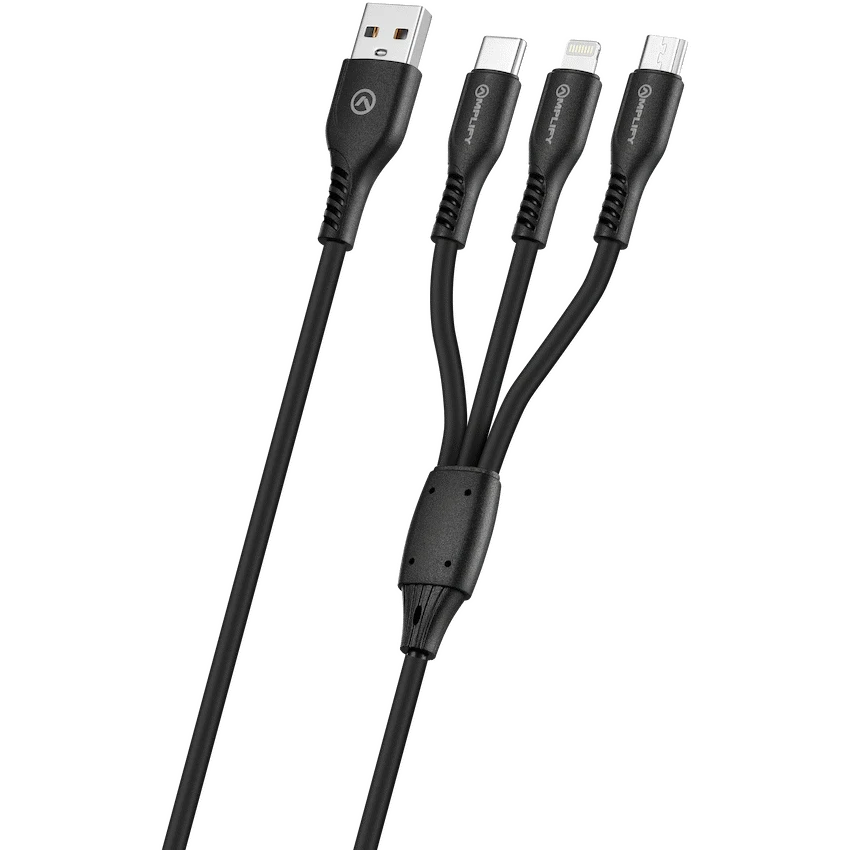 Amplify CoreCharge Series 1.2m 3-in-1 Cable - Black