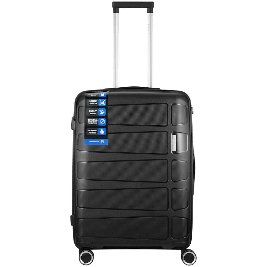 Travelwize Tourer PP 65cm 4-wheel Spinner Luggage Black