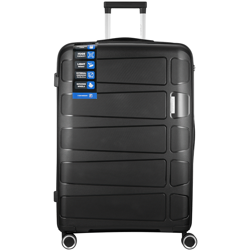 Travelwize Tourer PP 75cm 4-wheel Spinner Luggage Black