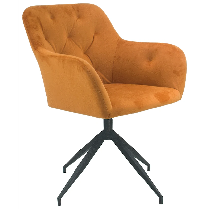 Everfurn Plush Swivel Casual Chair Burnt Orange - Single
