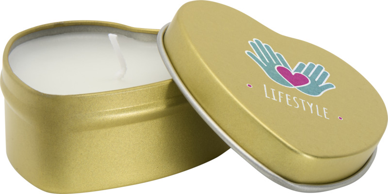 Blissful heart-shaped tin candle with vanilla aroma - Image 10