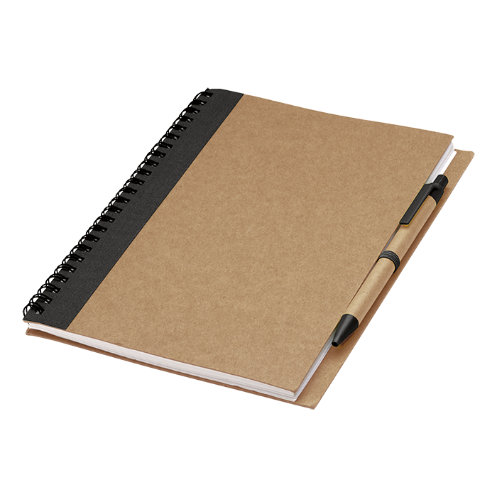 Colour Accented Spiral Notebook with Pen