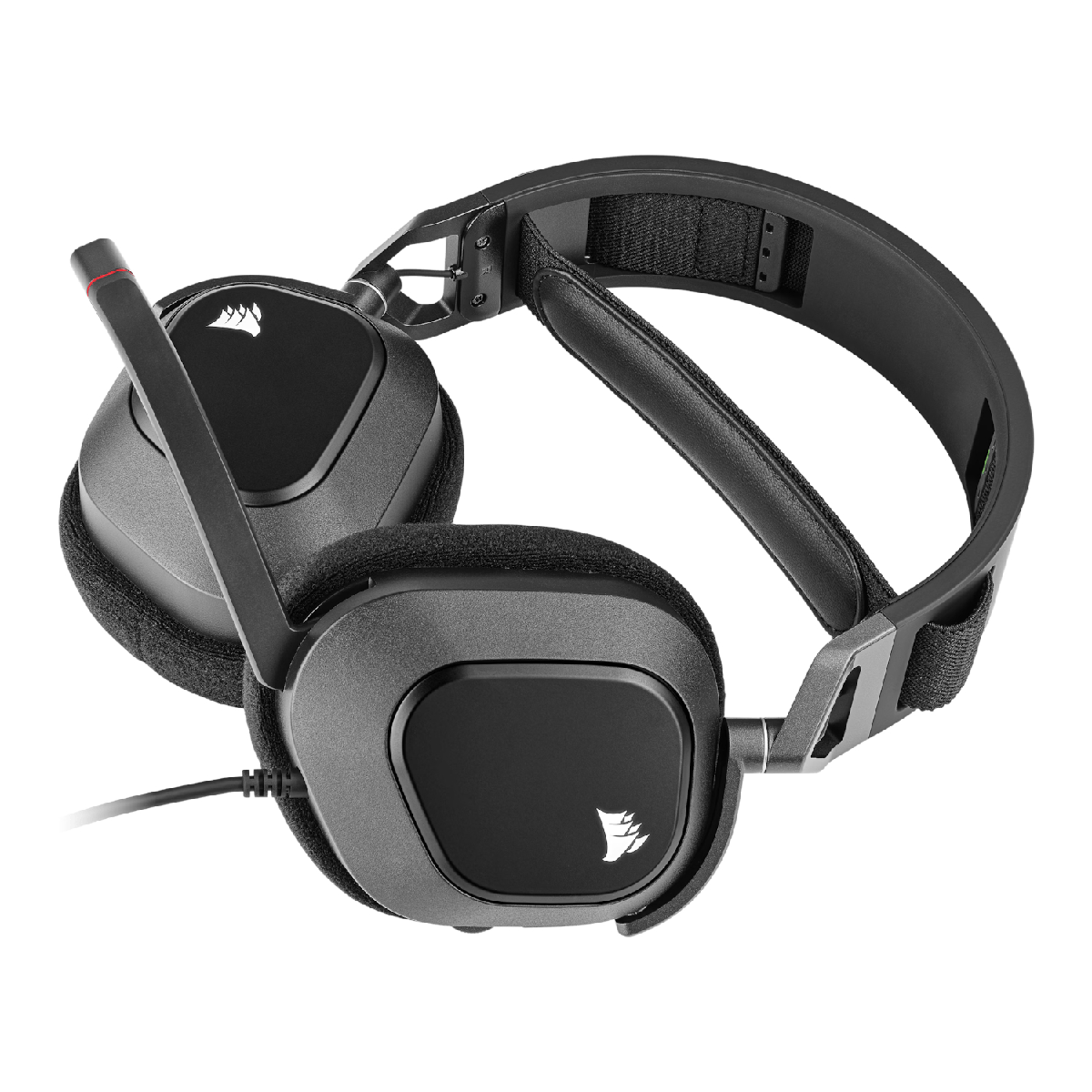ヘッドホン Corsair HS80 RGB USB Corsair HS80 RGB USB Wired Over-Ear Gaming Headset — Carbon Black