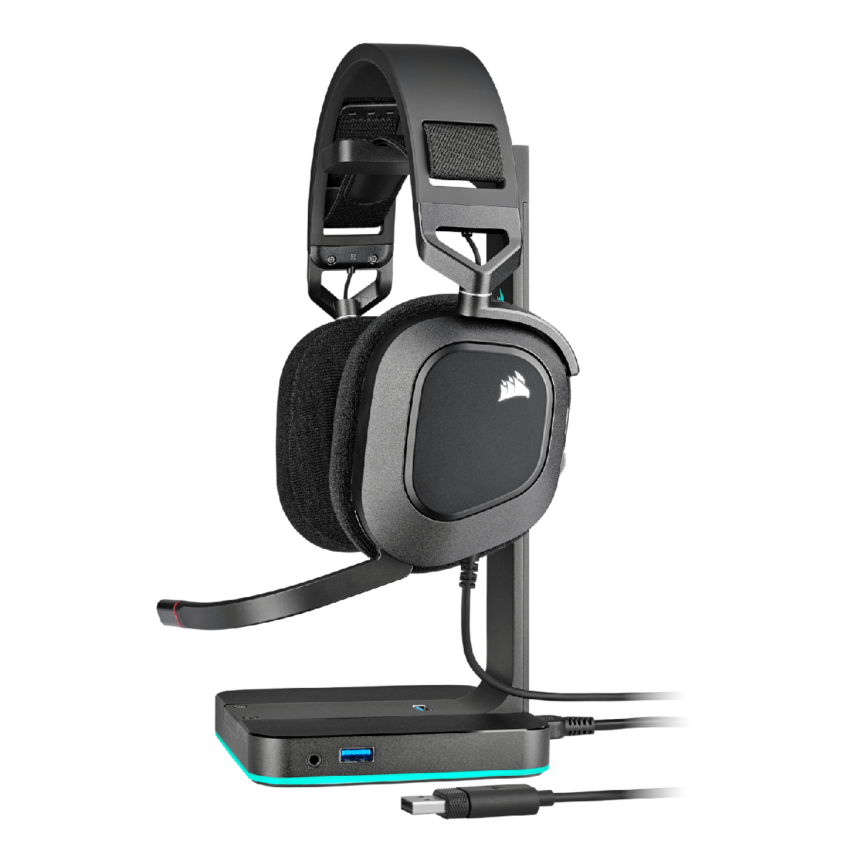 Corsair HS80 RGB USB Wired Over-Ear Gaming Headset — Carbon Black